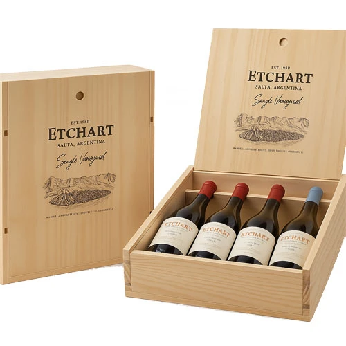 ETCHART COLECCION SINGLE VINEYARD ESTUCHE MADERA X4