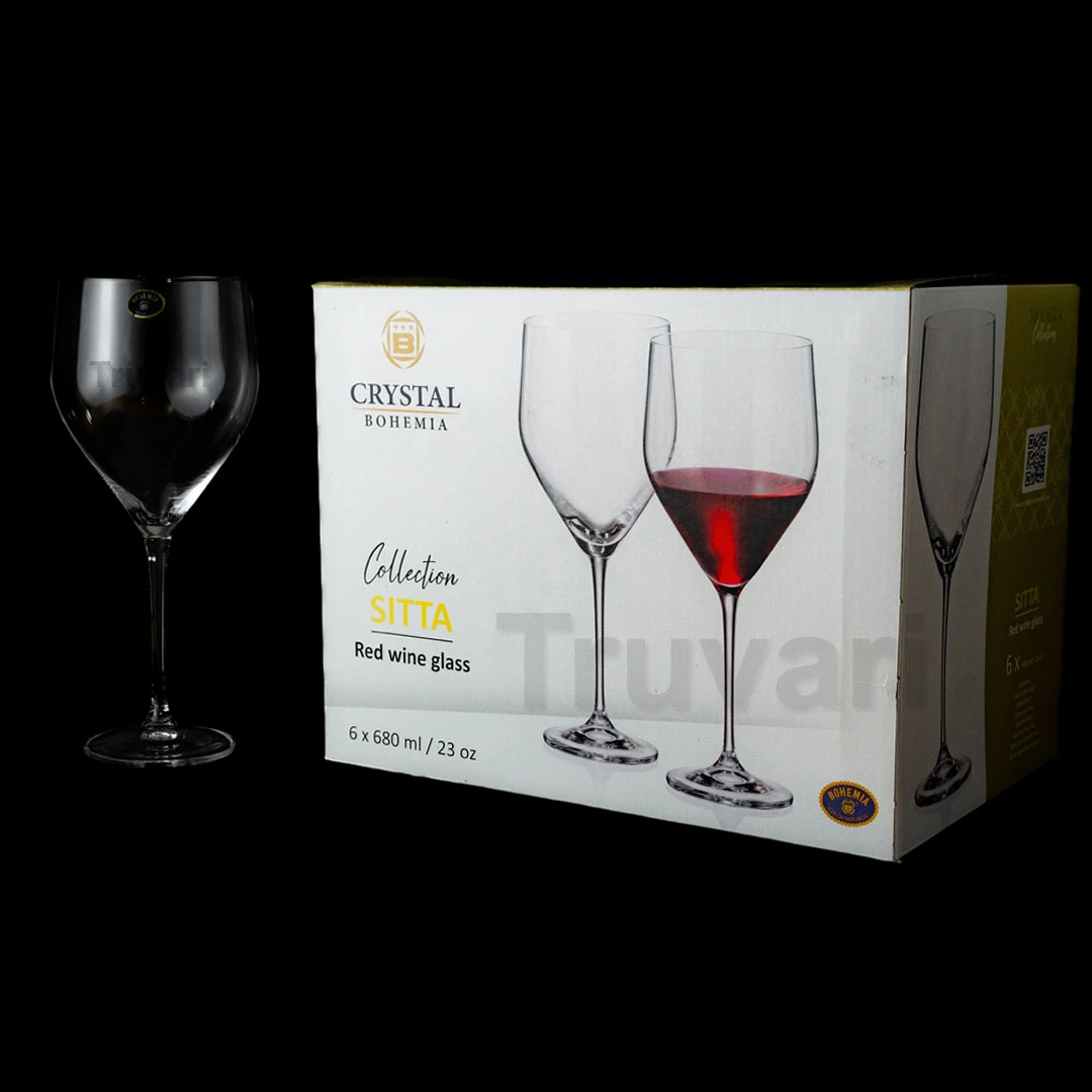 SET X 6 COPAS CRISTAL DE BOHEMIA SITTA 680 ML