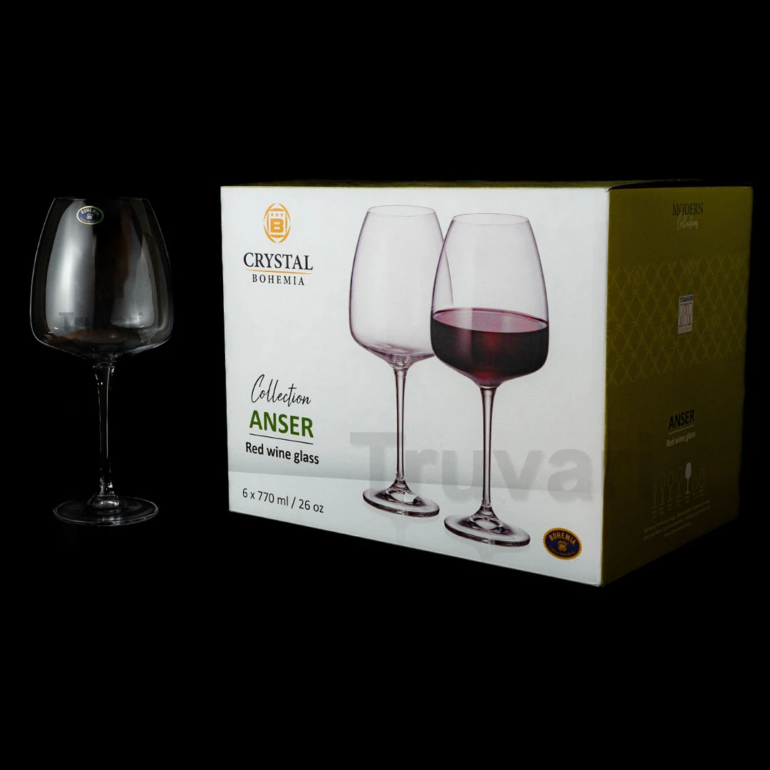 SET X 6 COPAS DE CRISTAL DE BOHEMIA ANSER 770