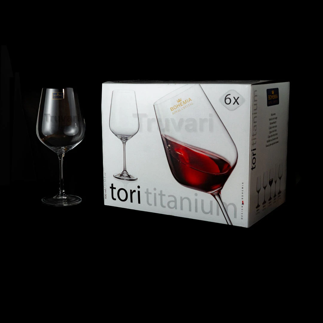 SET X 6 COPAS DE CRISTAL DE BOHEMIA TORI 600 ML